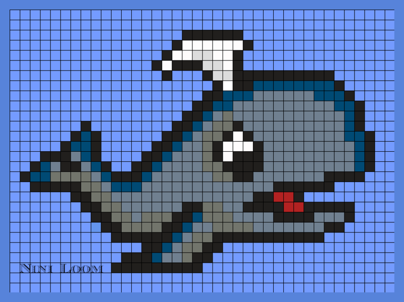 pixel art requin